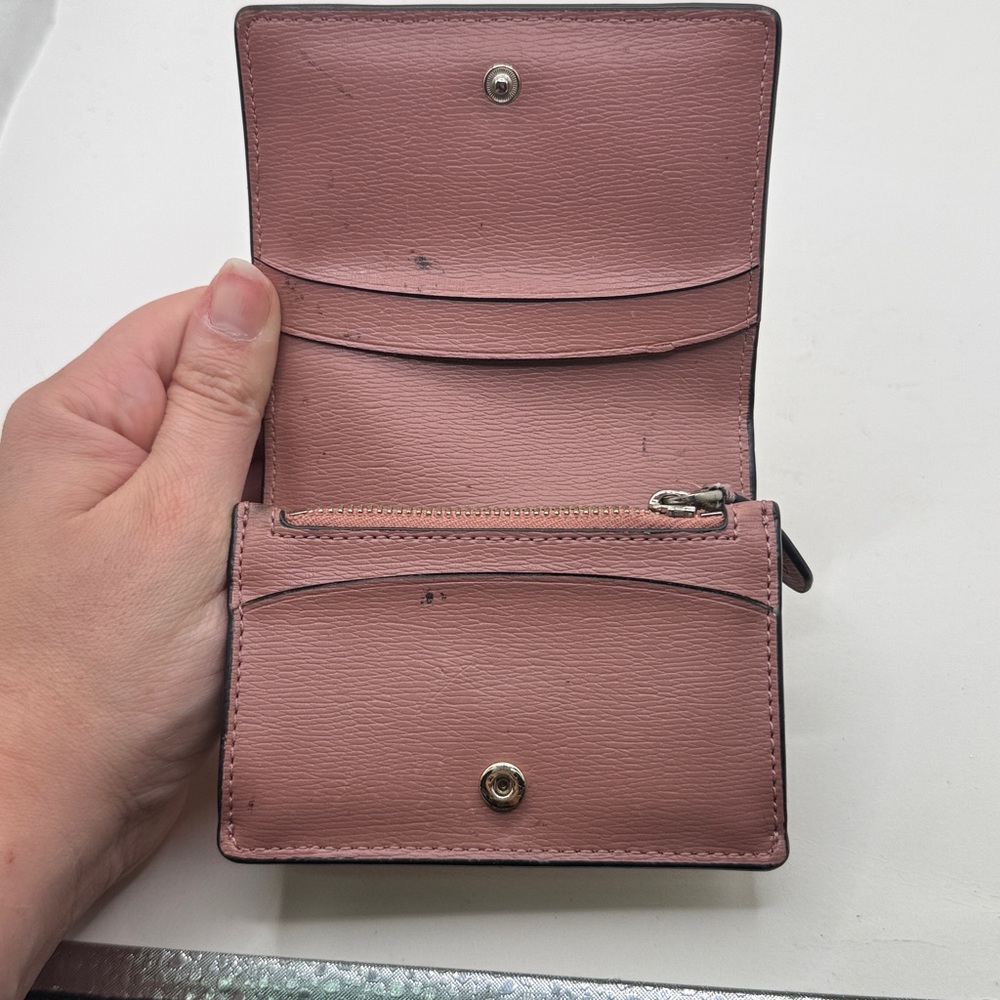 Kate Spade Pink Tan Black Mini Trifold ID Card Holder Walleh - Picture 6 of 16